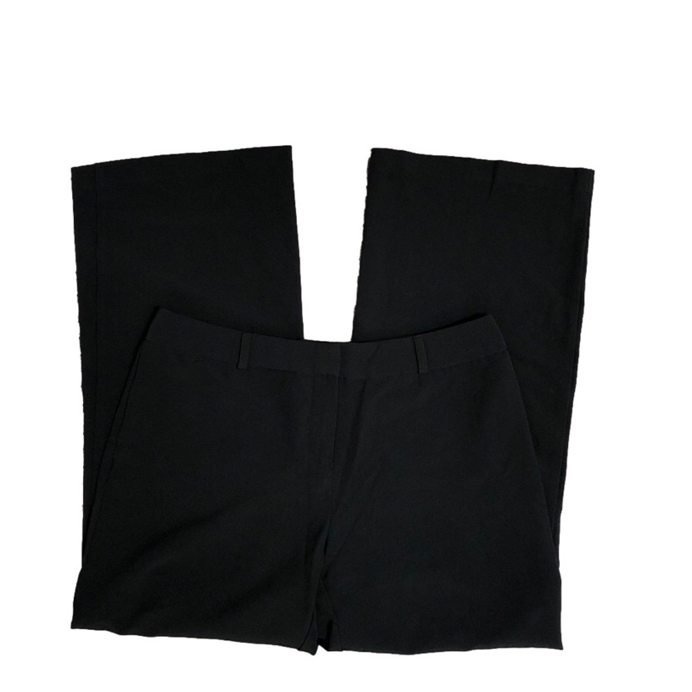NOTATIONS Solid Black Wide Leg Trousers Size 12 P179